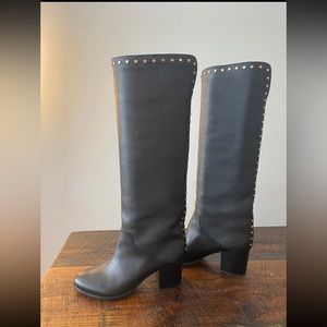 NWT Jimmy Choo Monroe Studded Boots, Black, 39.5
